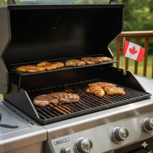 Detailed view of the Weber Genesis cooking system and sear zone, a top contender in the Weber vs Napoleon gas BBQ debate.