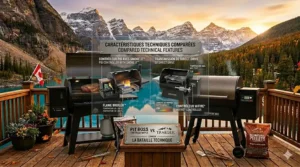 Map of Canada illustrating the regional service center network and retail points of sale for Traeger and Pit Boss barbecue grill brands.