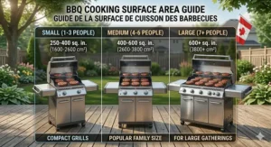 Detailed diagram comparing 304 stainless steel and cast aluminum materials for rust-resistant Canadian grilling.