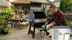 Infographic comparing manual temperature control versus the precision of a WiFi pellet smoker for consistent results.