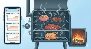 Infographic of safe internal cooking temperatures for chicken and turkey based on Health Canada guidelines using a wireless probe.