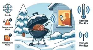 Mobile app interface for a wireless meat thermometer with temperature settings in both Celsius and Fahrenheit for Canadian users.