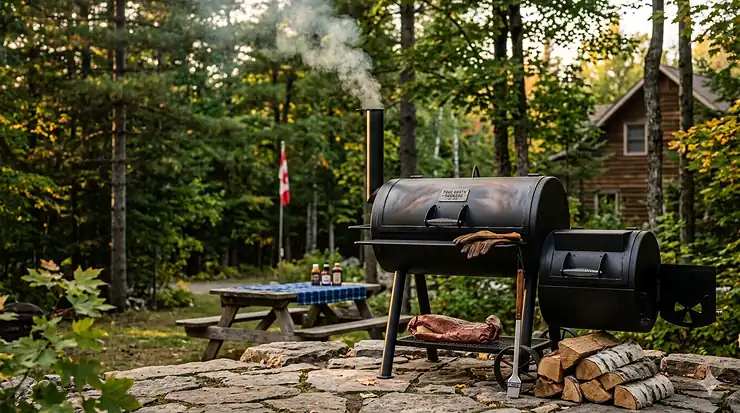 Best budget offset smoker in Canada under $500 for backyard BBQ. / Meilleur fumoir offset à moins de 500 $ au Canada pour le barbecue. offset smoker Canada under $500