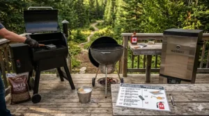 Maintenance checklist for smokers with bilingual English and French instructions (Entretien du fumoir) for Canadian homeowners.