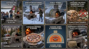 Illustrated guide to choosing Canadian maple and oak hardwood logs for a wood fired pizza oven.