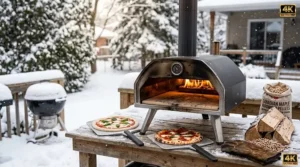 Comparison infographic showing price differences between a premium luxury model and an affordable budget pizza oven option for Canadian shoppers.