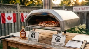Alt text for image 7: A Canadian consumer guide graphic emphasizing CSA certification and local warranties when shopping for a pizza oven under $1000.