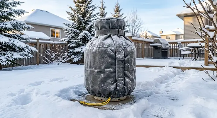 Insulated propane tank cover designed for harsh Canadian winter outdoor storage propane tank cover for outdoor storage